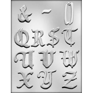 Old English Alphabet A-Z 2” CHOCOLATE MOLD 90-14271/72
