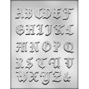 Old English Alphabet 1" CHOCOLATE MOLD #90-14270